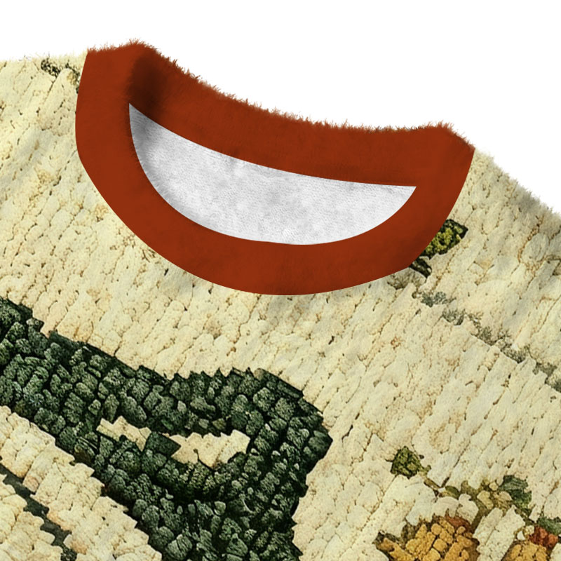 Tokyocanvas Matsumoto Hoji Japanese Frog Fuzzy Christmas Ugly Sweatshirt