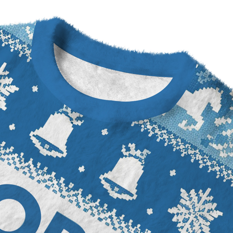 Tokyocanvas Funny Horse Denier Conspiracy Theory Fuzzy Christmas Ugly Sweatshirt