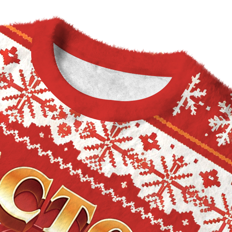 Tokyocanvas Retro Milk Lactose Tolerant Fuzzy Christmas Ugly Sweatshirt