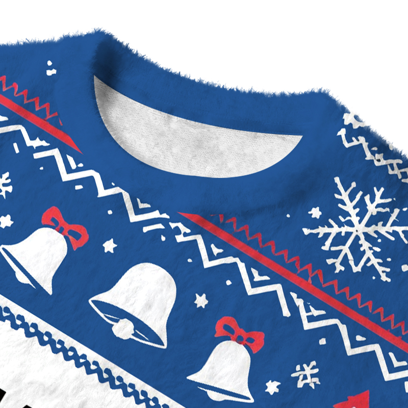 Tokyocanvas A Gun in My Pocket Fuzzy Christmas Ugly Sweatshirt
