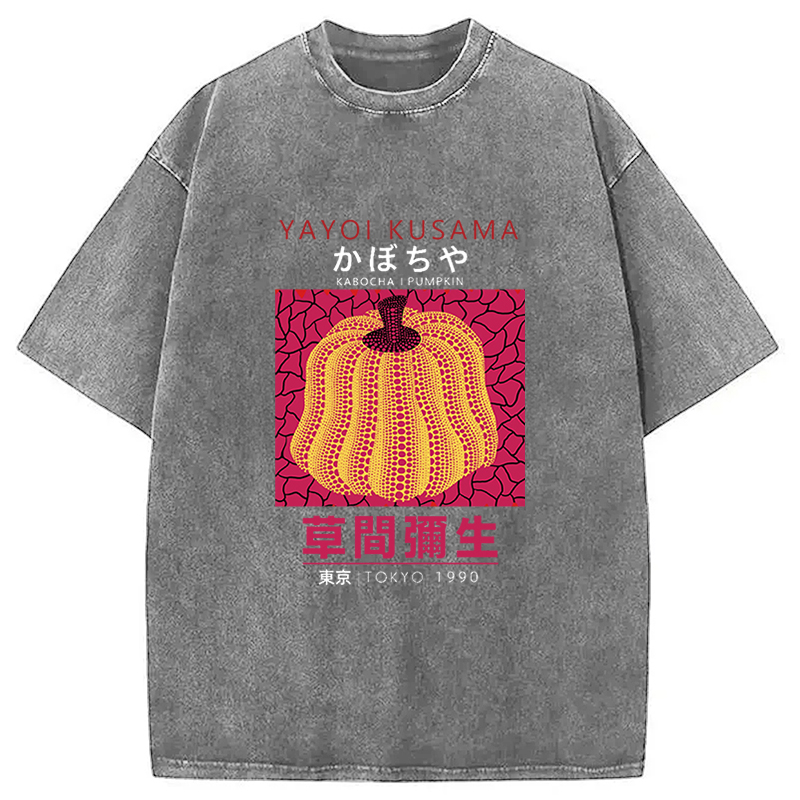 Tokyocanvas Art Golden Pumpkin Washed T-Shirt