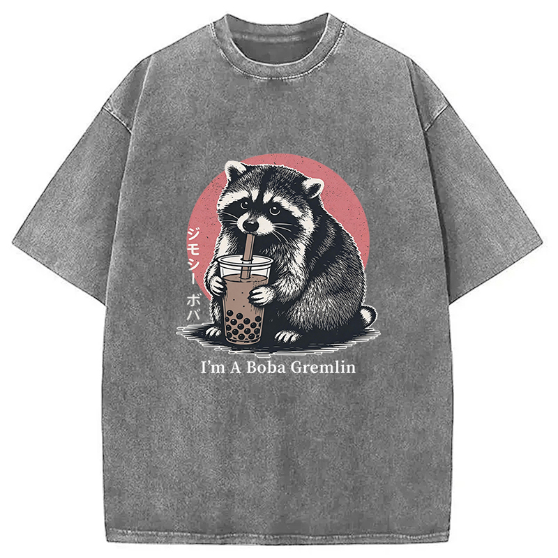 Tokyocanvas Jimothy Raccoon Boba Washed T-Shirt