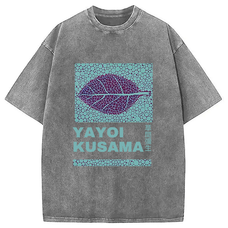 Tokyocanvas Purple Leafe Washed T-Shirt