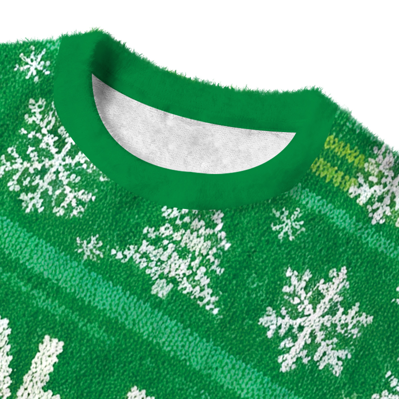 Tokyocanvas Bead Tug O War Champion Funny Green Fuzzy Christmas Ugly Sweatshirt