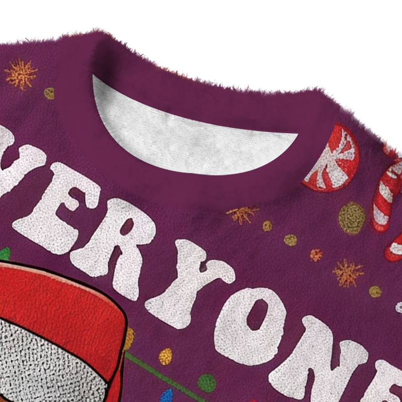 Tokyocanvas Gingerbread Dabbing Dance Fuzzy Christmas Ugly Sweatshirt