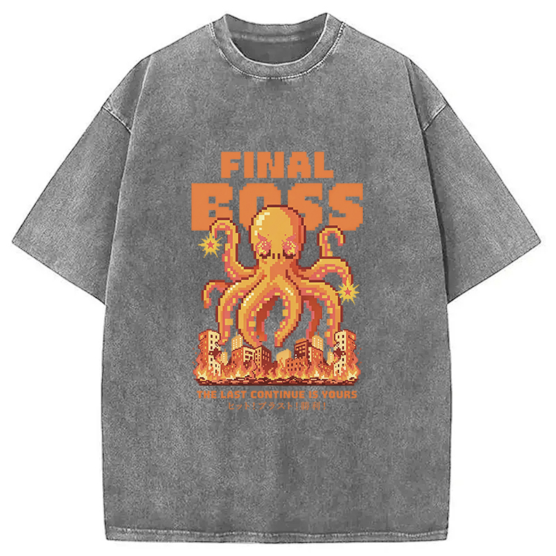 Tokyocanvas Final Boss Game Washed T-Shirt