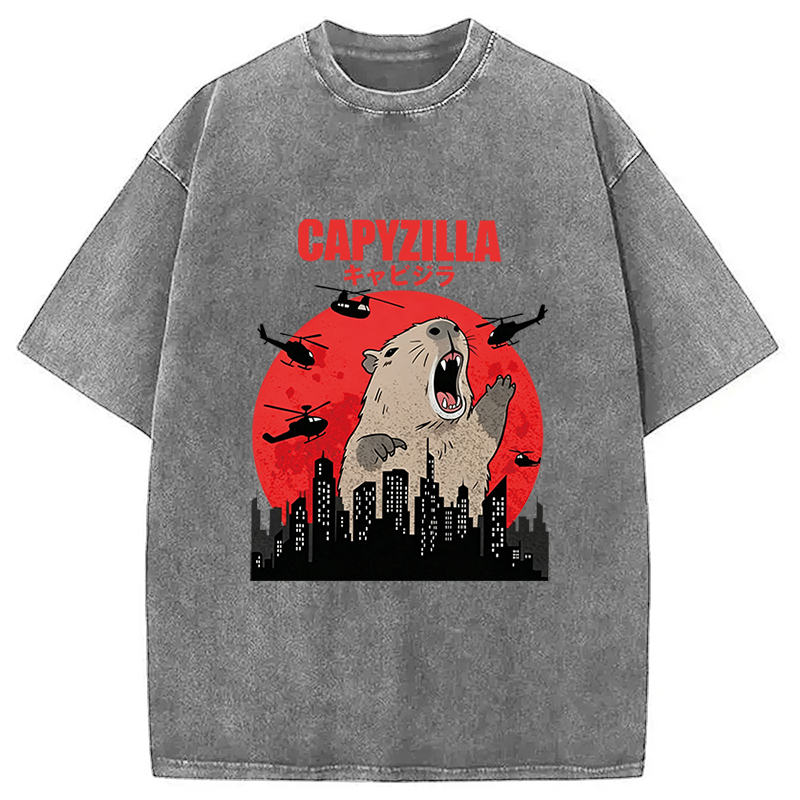 Tokyocanvas Capyzilla Capybara Washed T-Shirt