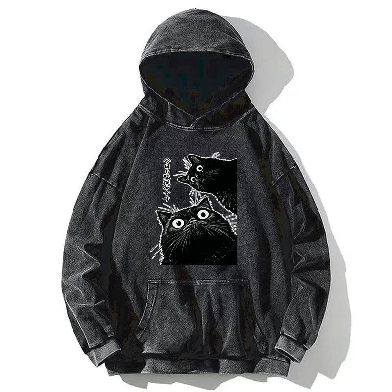 Tokyocanvas The Cat Is Watching Today Washed Hoodie