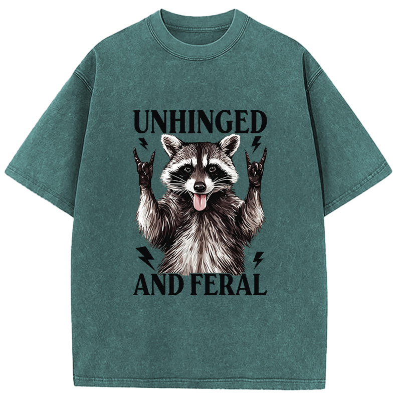 Tokyocanvas Unhinged and Feral Racoon Washed T-Shirt