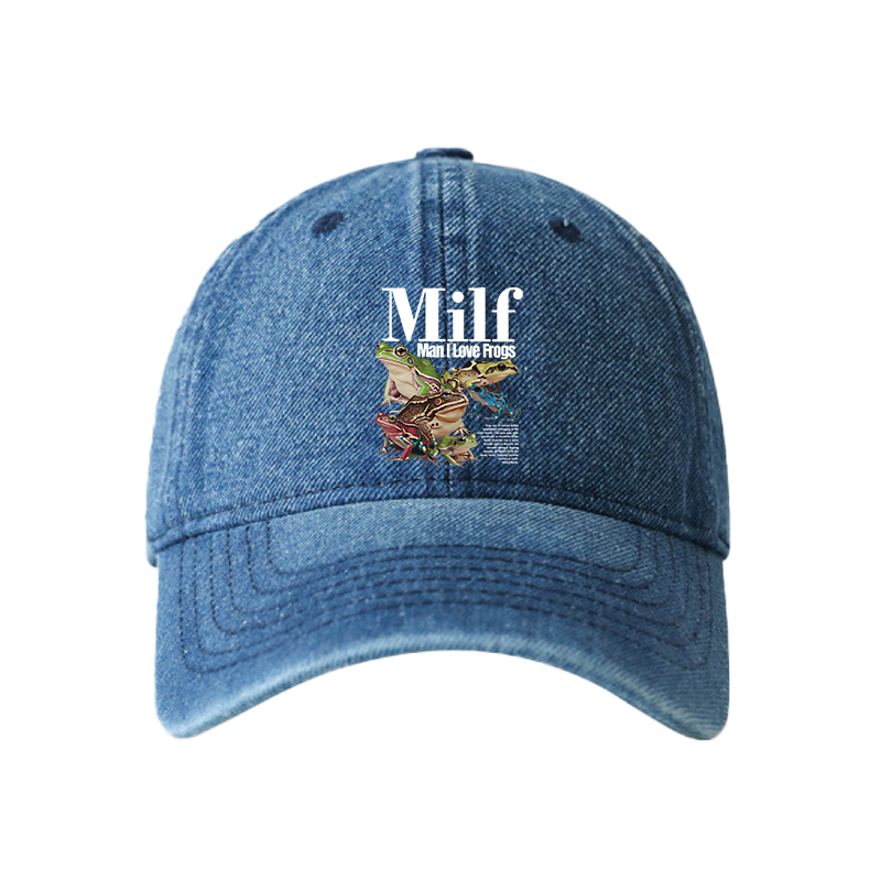 Tokyocanvas Man I Love Frogs Meme Denim Cap