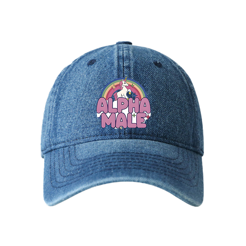 Tokyocanvas Rainbow Unicorn Alpha Male Denim Cap