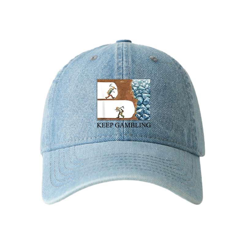 Tokyocanvas Funny Keep Gambling Denim Cap