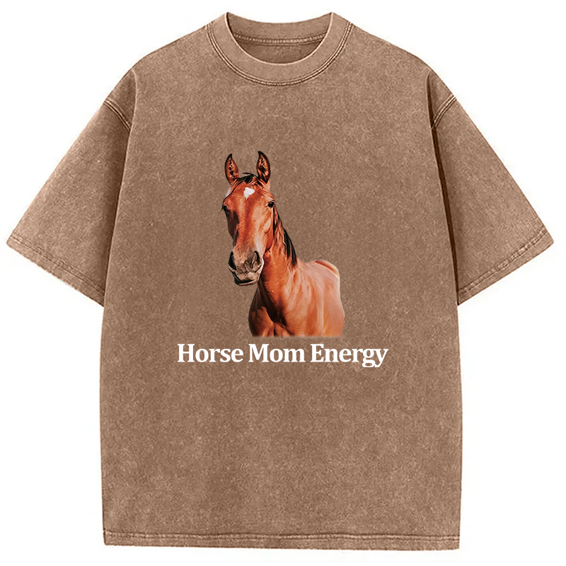 Tokyocanvas Horse Mom Energy Washed T-Shirt