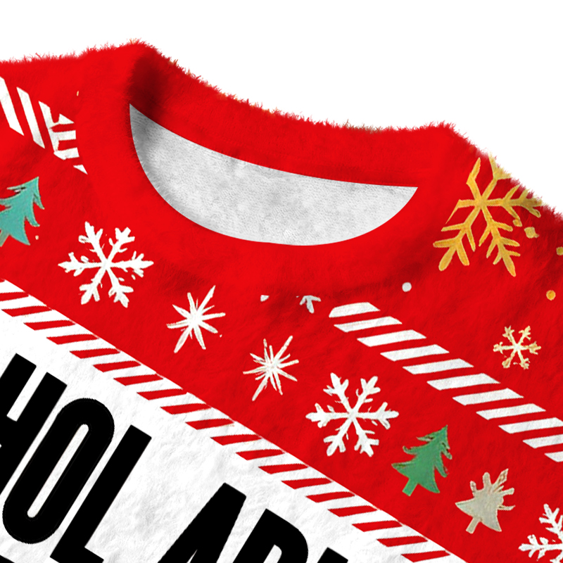 Tokyocanvas Alcohol Abuser Funny Fuzzy Christmas Ugly Sweatshirt