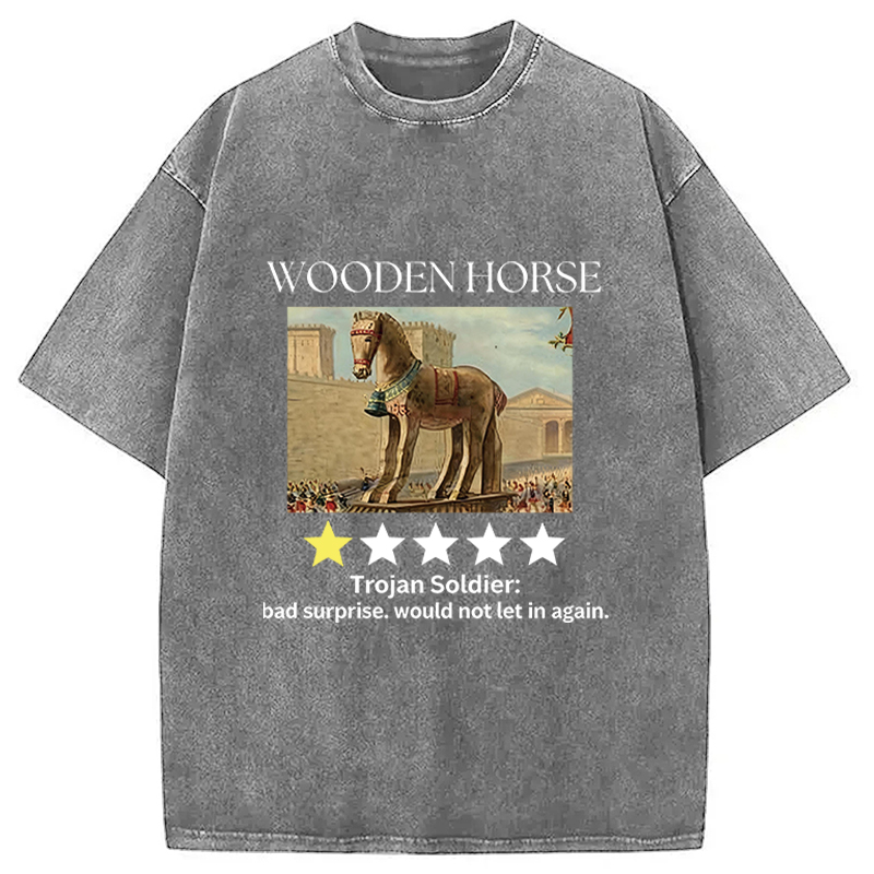Tokyocanvas Trojan Horse One Star Review Washed T-Shirt