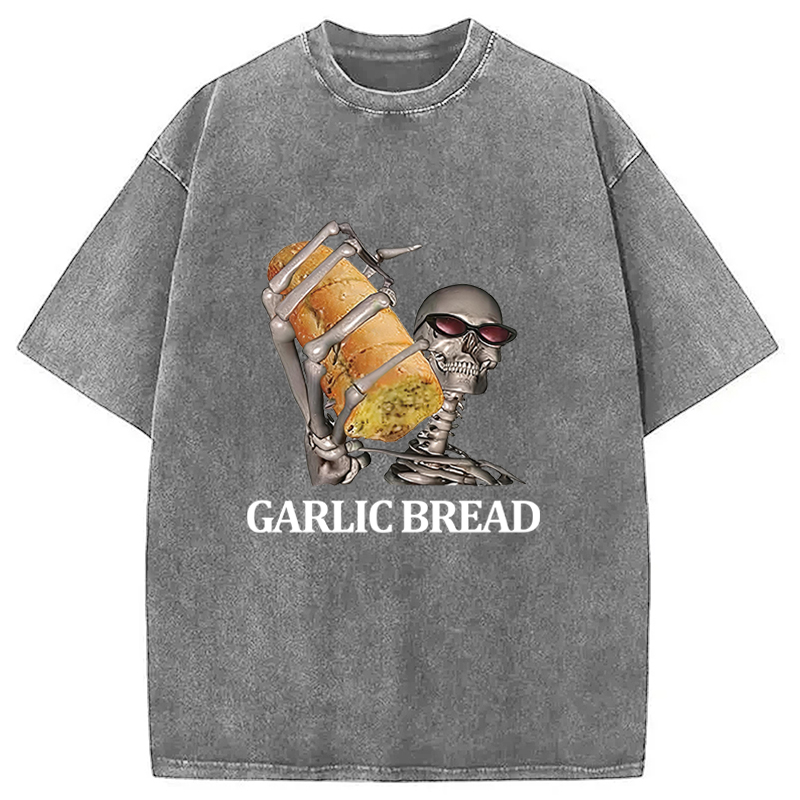 Tokyocanvas Garlic Bread Skeleton Washed T-Shirt