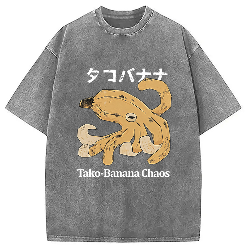 Tokyocanvas Tako‑Banana Chaos Washed T-Shirt