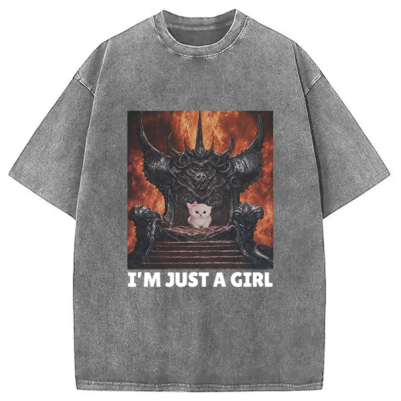 Tokyocanvas I'm Just A Girl Washed T-Shirt