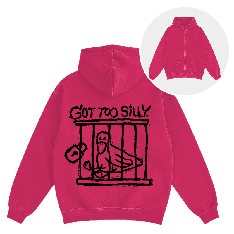 Tokyocanvas Lock Up A Stupid Goose Washed Zip Hoodie
