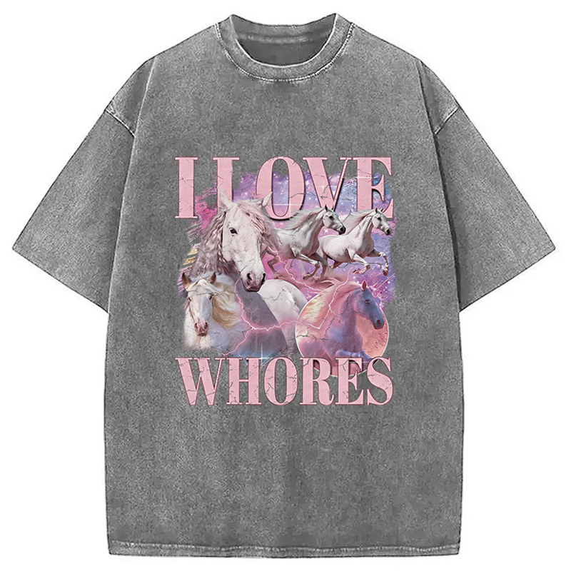 Tokyocanvas I Love Whores Vintage Washed T-Shirt