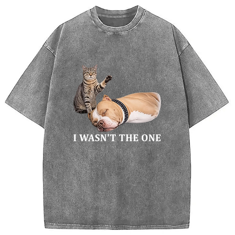 Tokyocanvas Funny Cat And Dog Washed T-Shirt