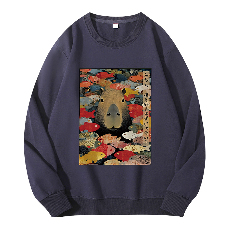 Tokyocanvas Am I Too Lovable Capybara Classic Sweatshirt