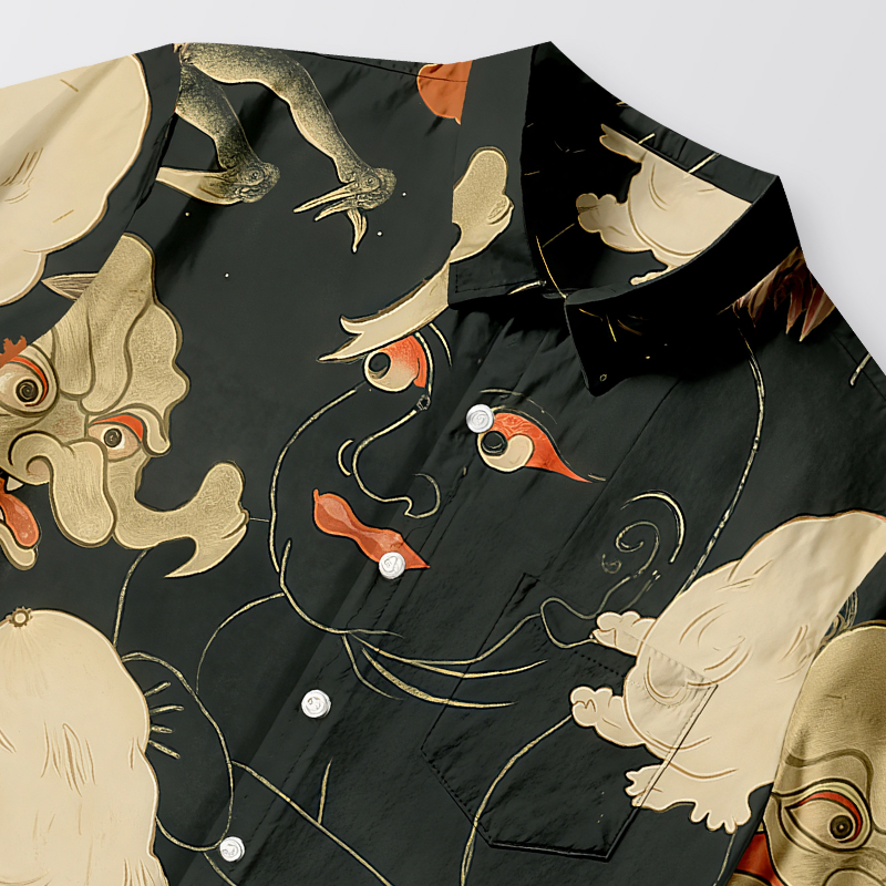 Tokyocanvas Yokai Encyclopedia Button-up Shirt