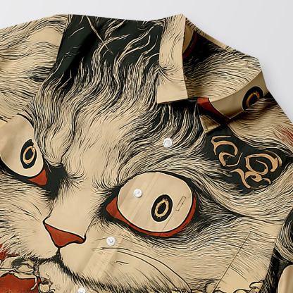 Tokyocanvas Folklore "Ghost Cat" Ukiyo-e Button-up Shirt