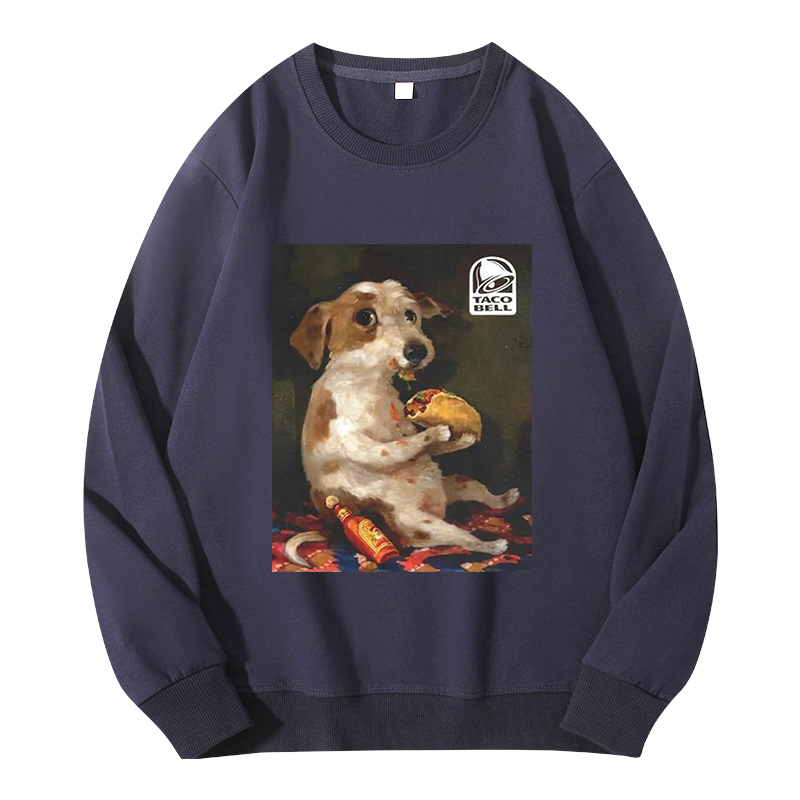 Tokyocanvas Dog Chill With Taco Bell Vintage Classic Sweatshirt