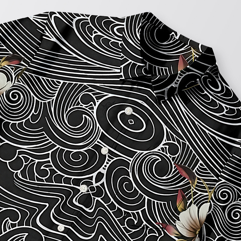 Tokyocanvas Floral Whirl Button-up Shirt