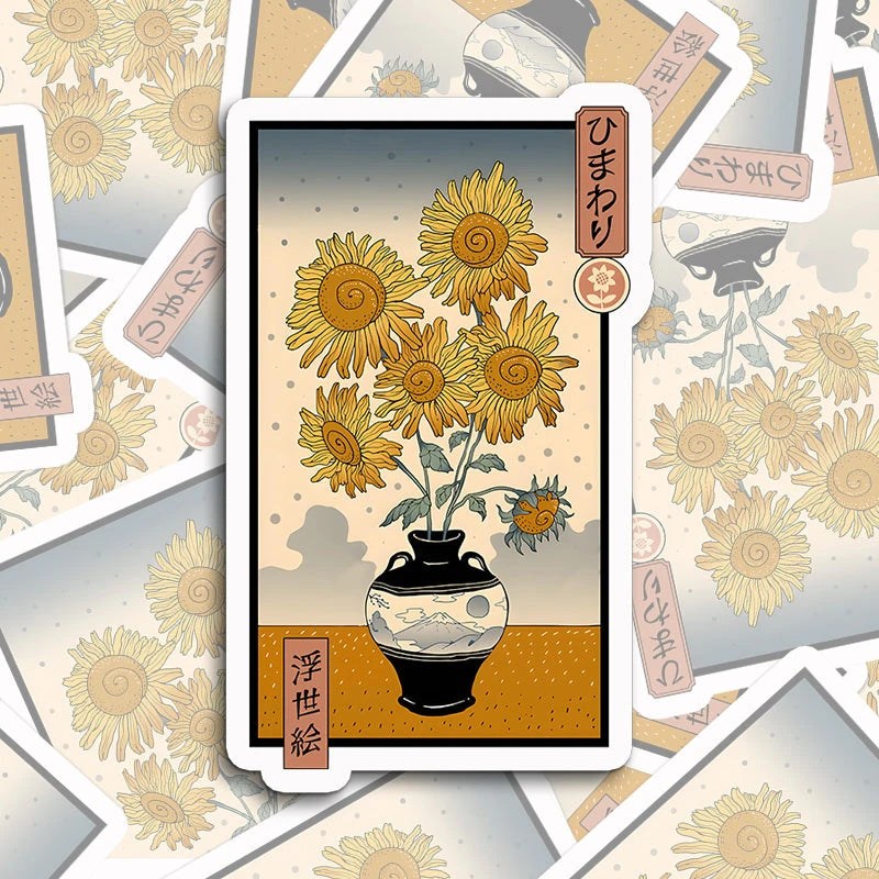 Tokyocanvas Sunflowers Ukiyo-e Sticker