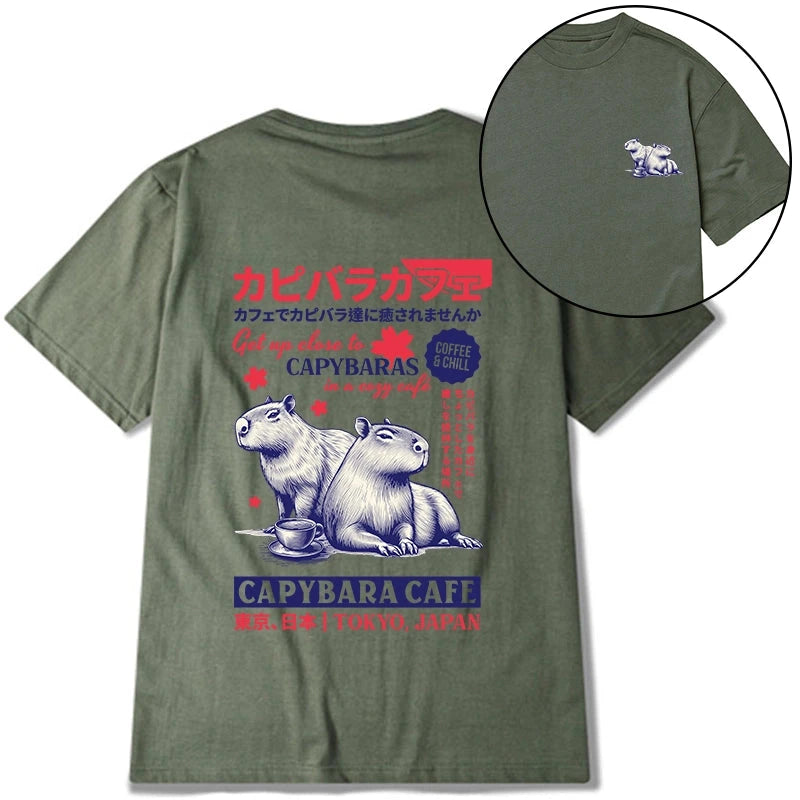 Tokyocanvas Tokyo Japan Capybara Cafe Front Back Classic T-Shirt
