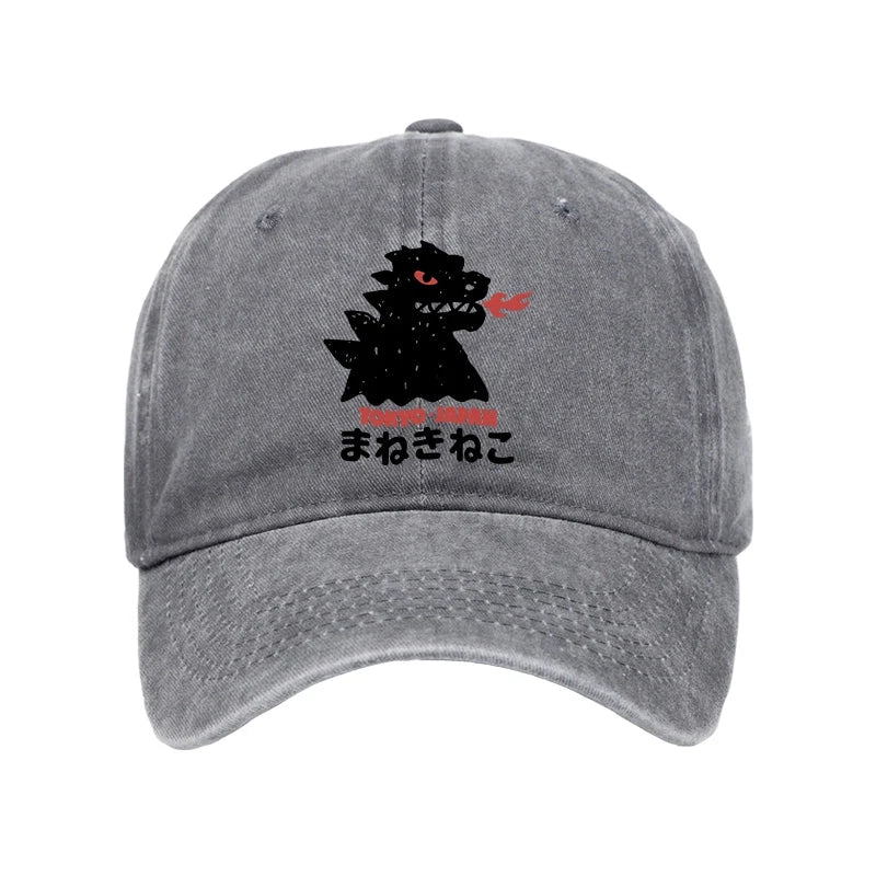 Tokyocanvas Japanese Fortune Cat Washed Cap