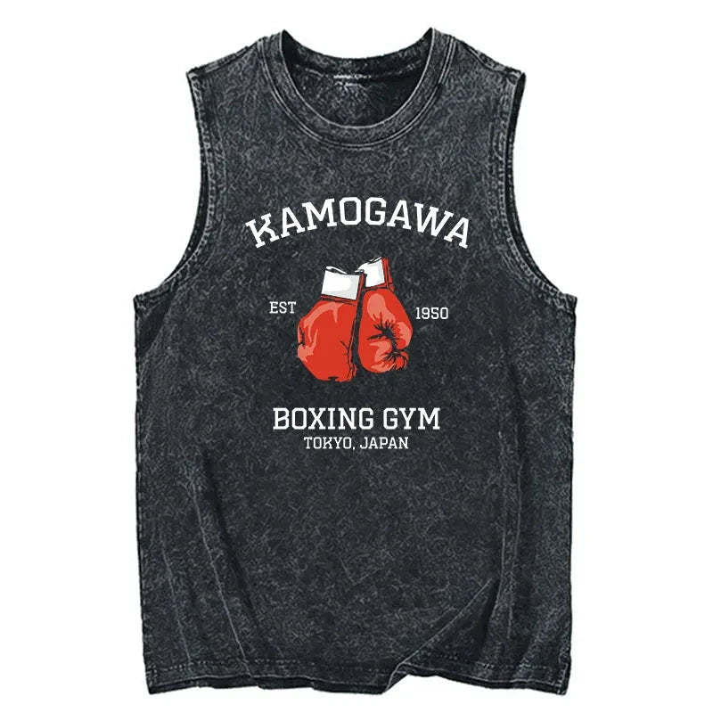 Tokyocanvas Retro Boxing Gloves Manga Anime Washed Tank