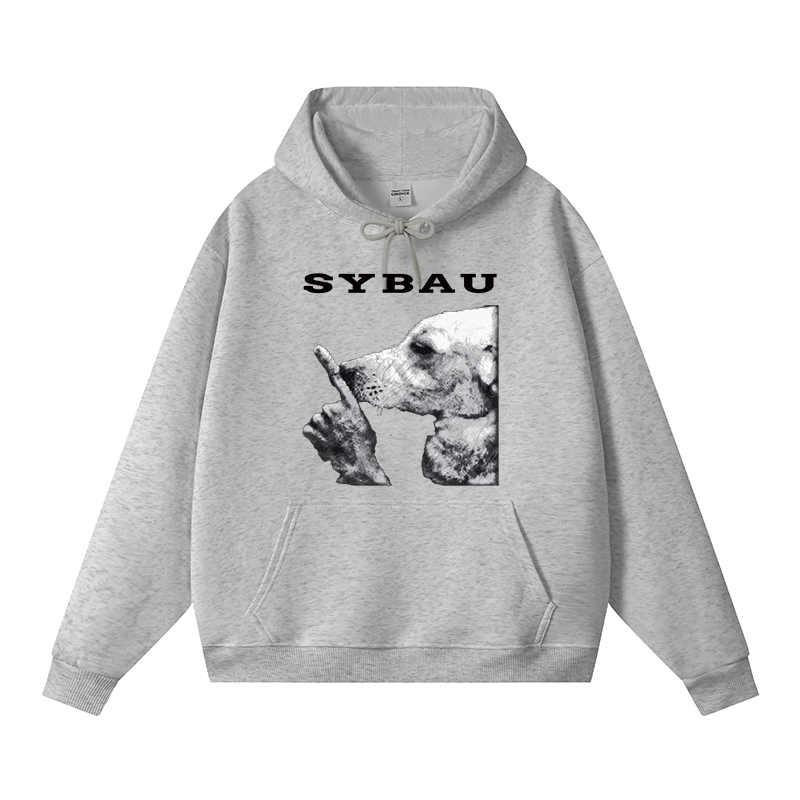 Tokyocanvas Dog Shush Meme Fleece Lined Hoodie