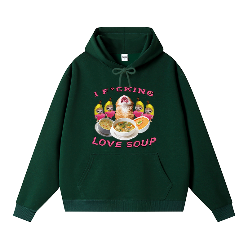 Tokyocanvas I Fxcking Love Soup Fleece Lined Hoodie