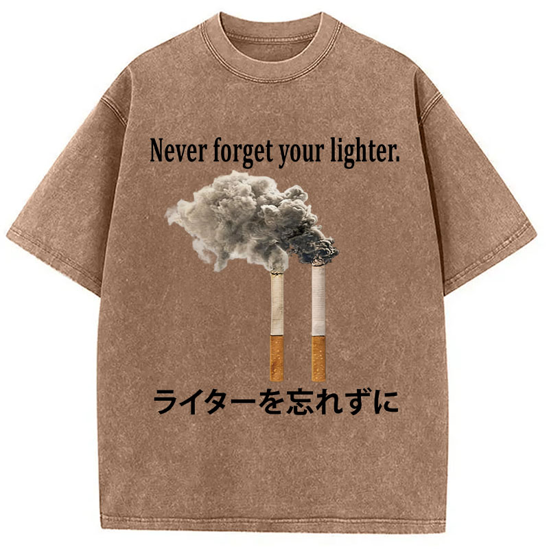 Tokyocanvas Never Forget Your Lighter Washed T-Shirt