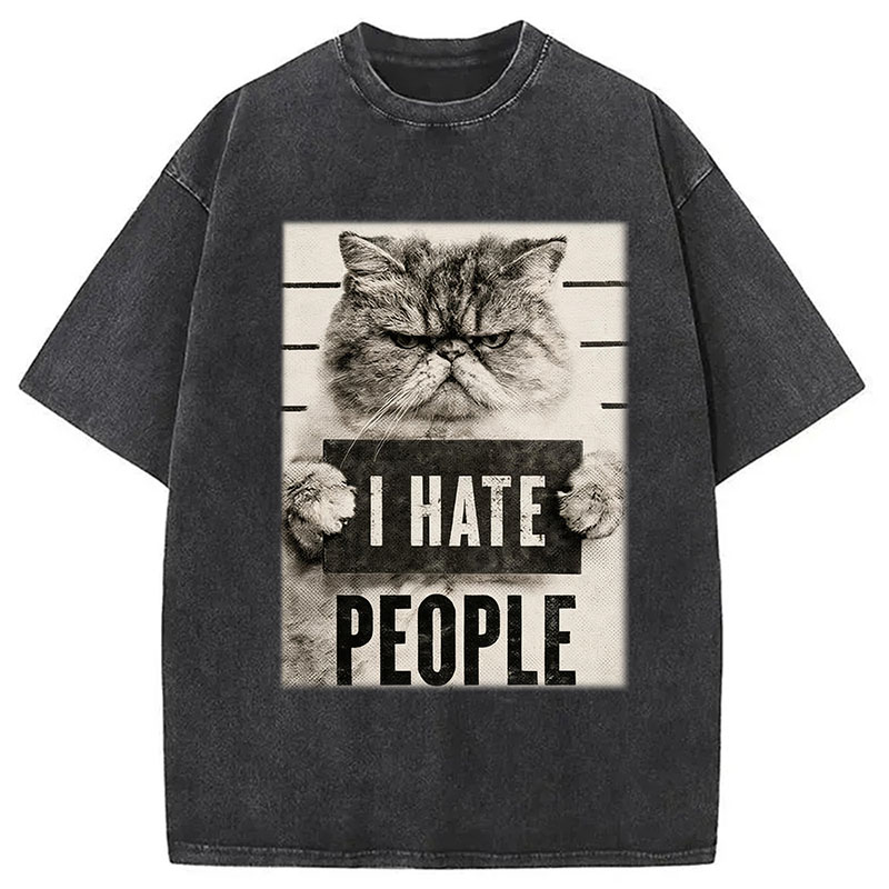 Tokyocanvas I Hate People Washed T-Shirt