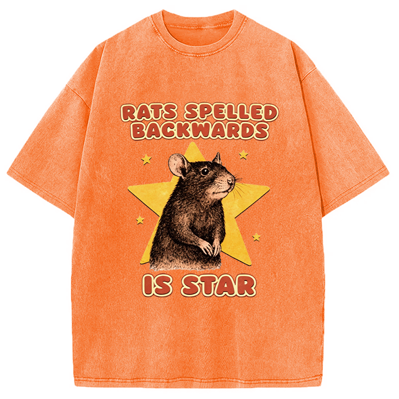 Tokyocanvas Rats Spelled Backwards Is Star Washed T-Shirt