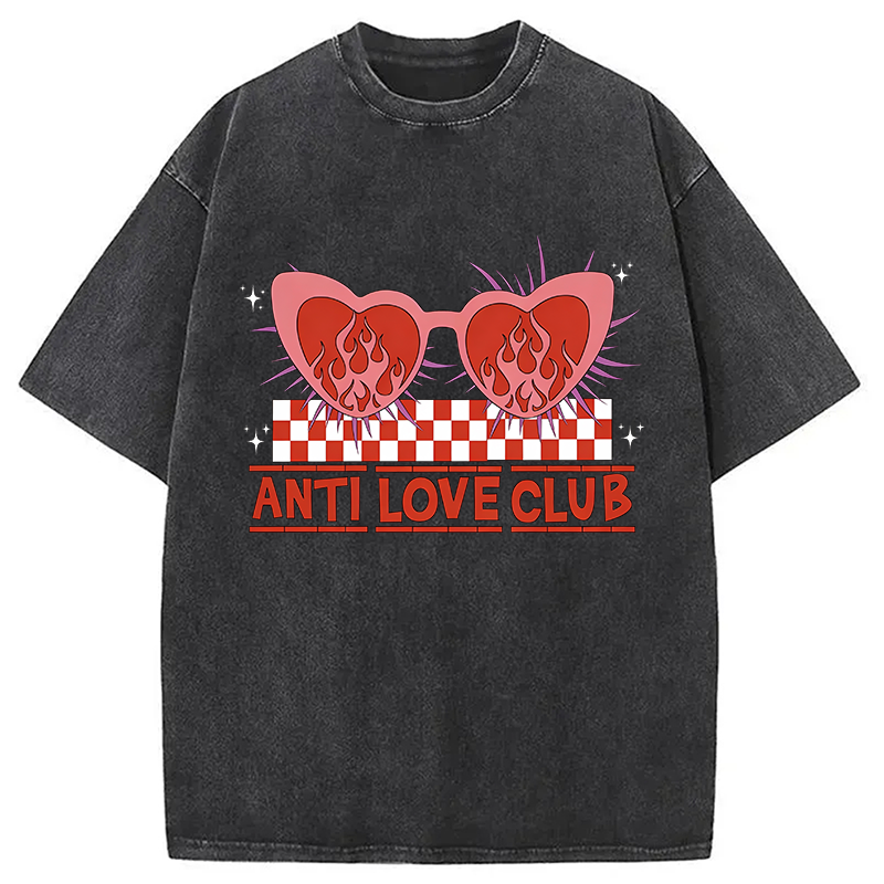 Tokyocanvas Funny Valentine's Day Heartbreak Washed T-Shirt