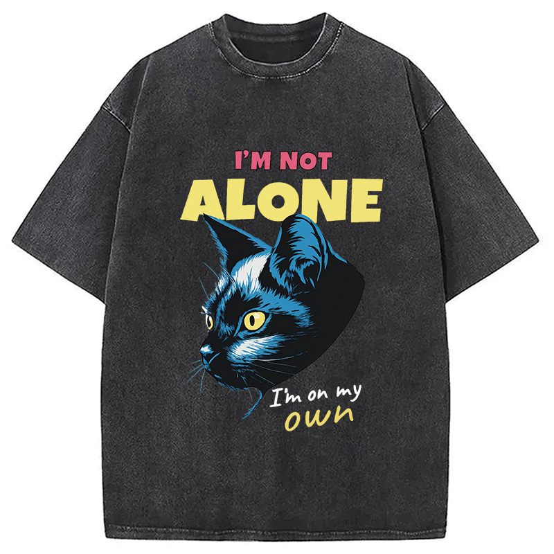 Tokyocanvas I'm Not Alone Cat Washed T-Shirt