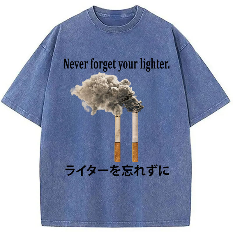 Tokyocanvas Never Forget Your Lighter Washed T-Shirt