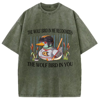 Tokyocanvas Wolf Bird Washed T-Shirt