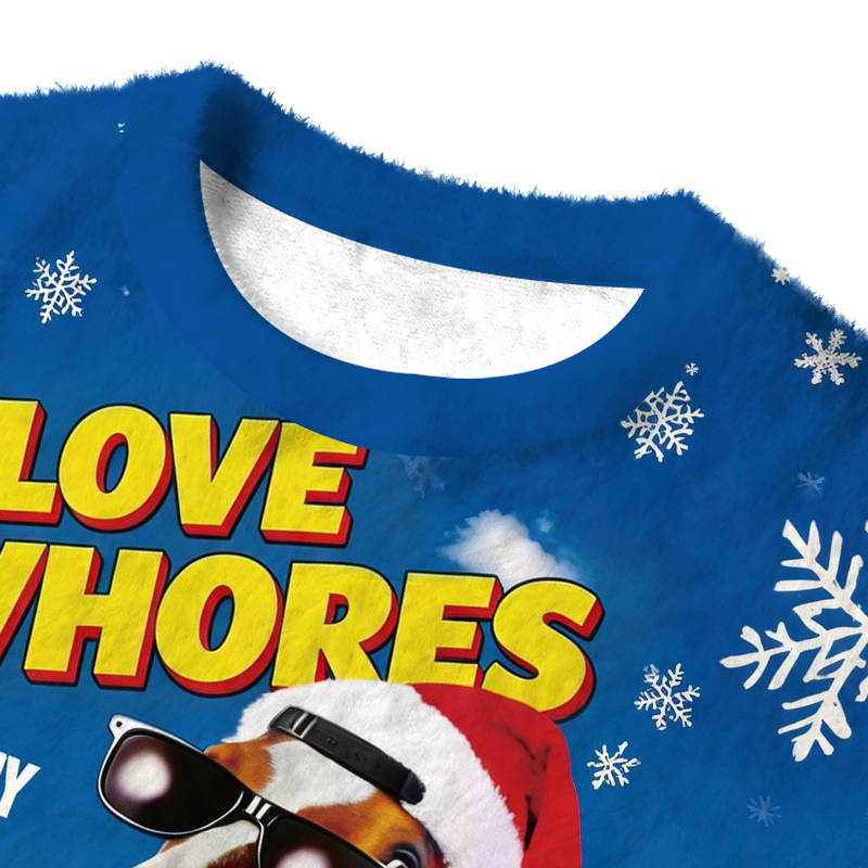Tokyocanvas My Horse Is So Sick Fuzzy Christmas Ugly Sweatshirt