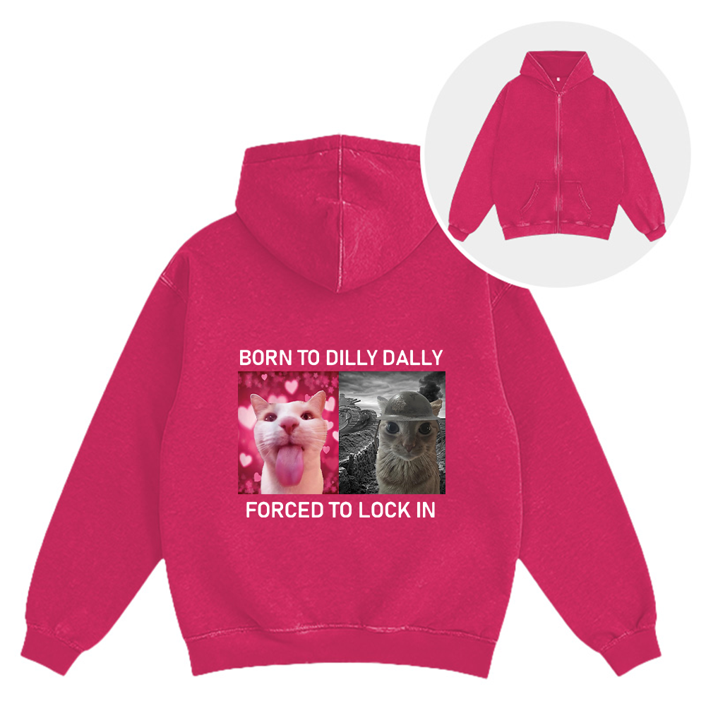 Tokyocanvas Born To Dilly Dally Washed Zip Hoodie