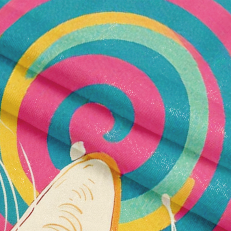 Tokyocanvas Colorful Cat Long Sleeve Graphic Print T-Shirt