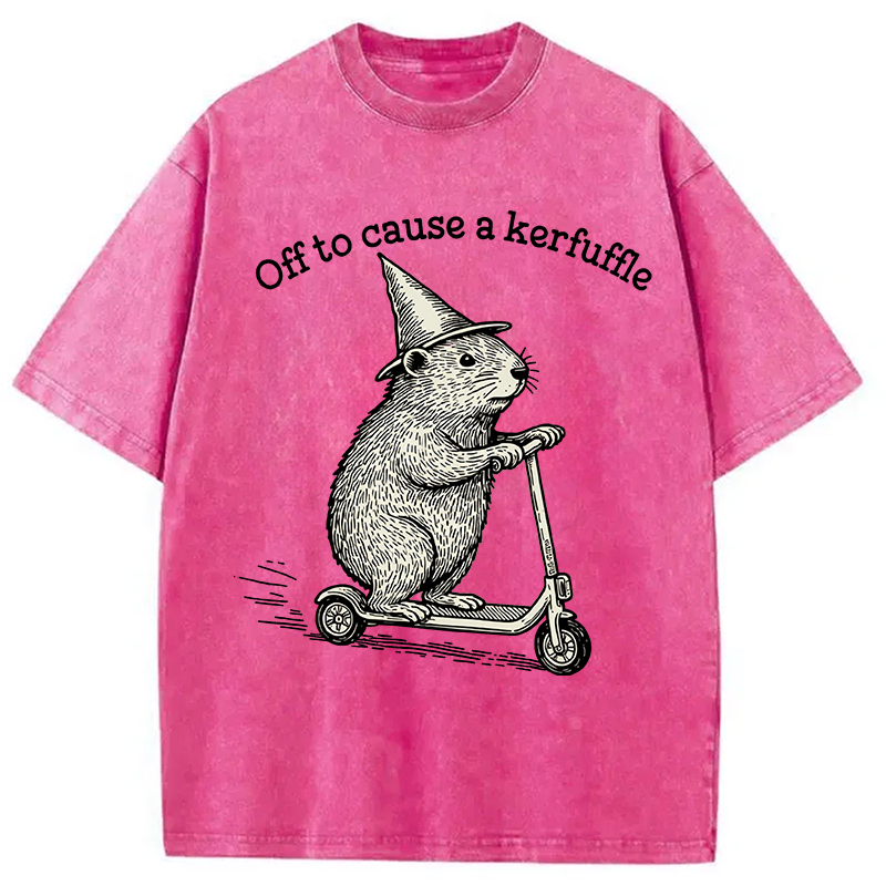Tokyocanvas Off To Cause A Kerfuffle Washed T-Shirt
