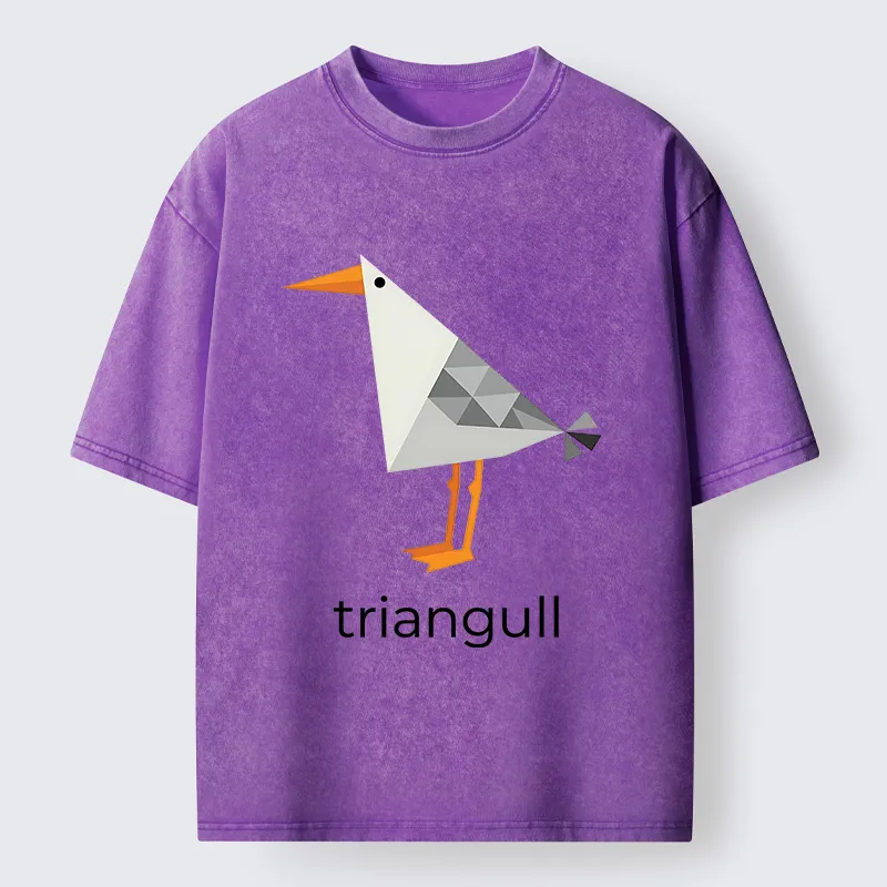 Tokyocanvas Cute Triangle Seagull Washed T-Shirt