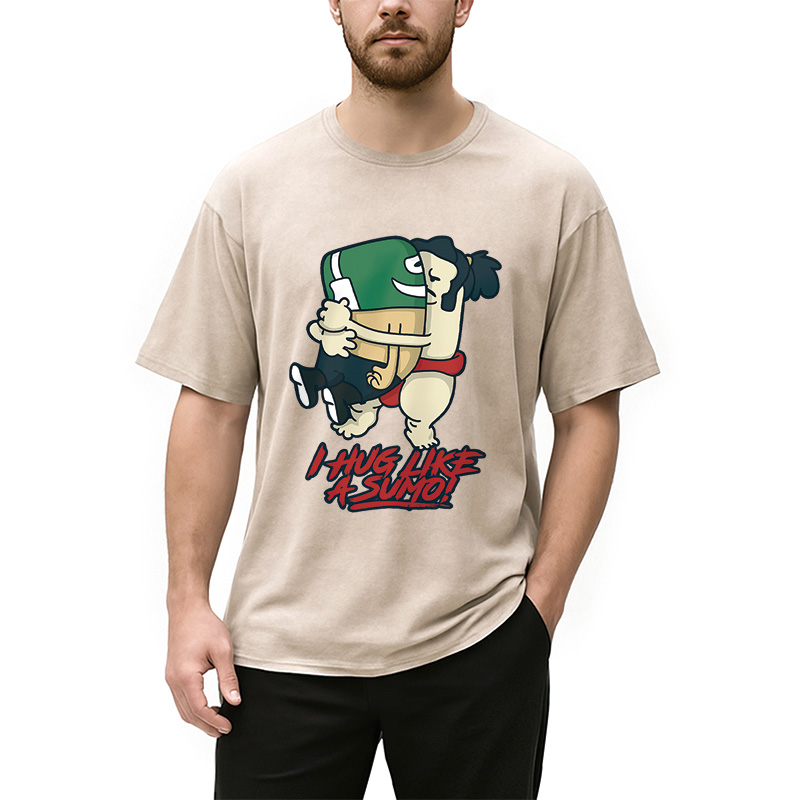 Tokyocanvas I Hug Like a Sumo Washed T-Shirt