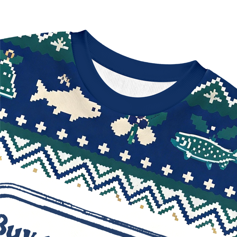 Tokyocanvas Teach fish man To a lifetime Christmas Ugly Sweatshirt